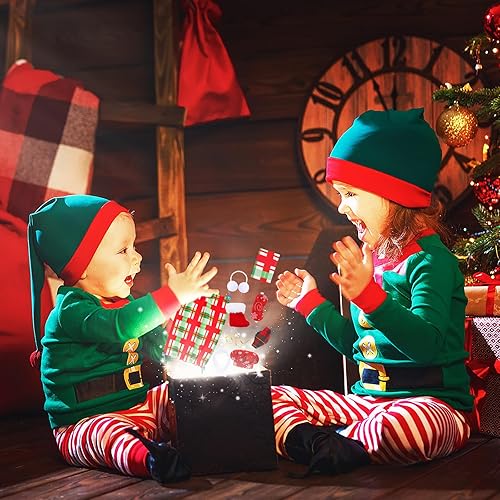 Miniatura 4 de 1 juego de accesorios de muñeca elfo de Navidad, incluye delantal, sombrero de chef, hamaca, saco de dormir, bata de baño, suéter, vestido, bufanda,