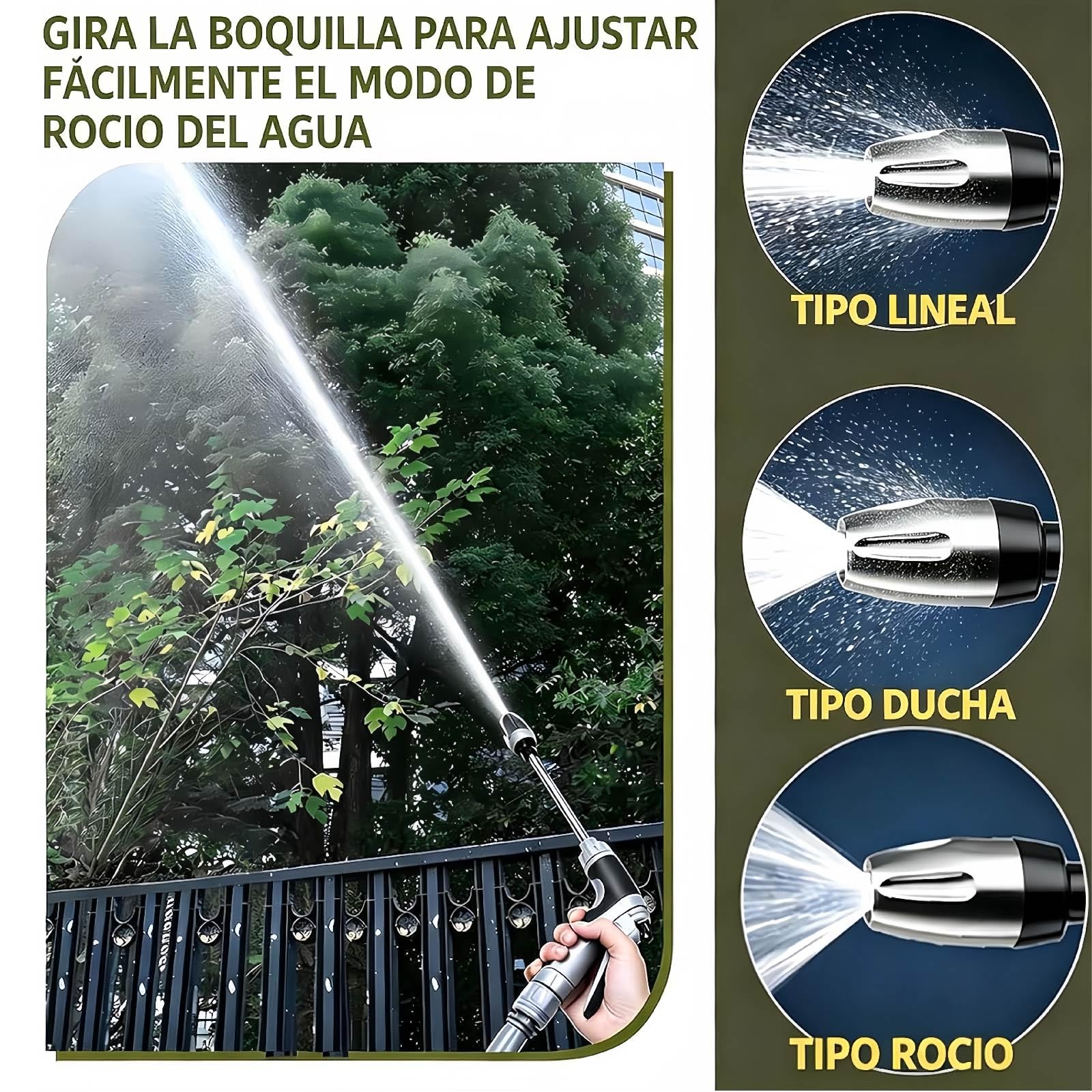 Jetterix Pressure Washer 2026 – Boquilla de Alta Presión para Manguera, Cañón de Espuma Multifuncional con Niveles Ajustables – Limpiador para Coche, Terraza, Jardín y Patio (2pcs)
