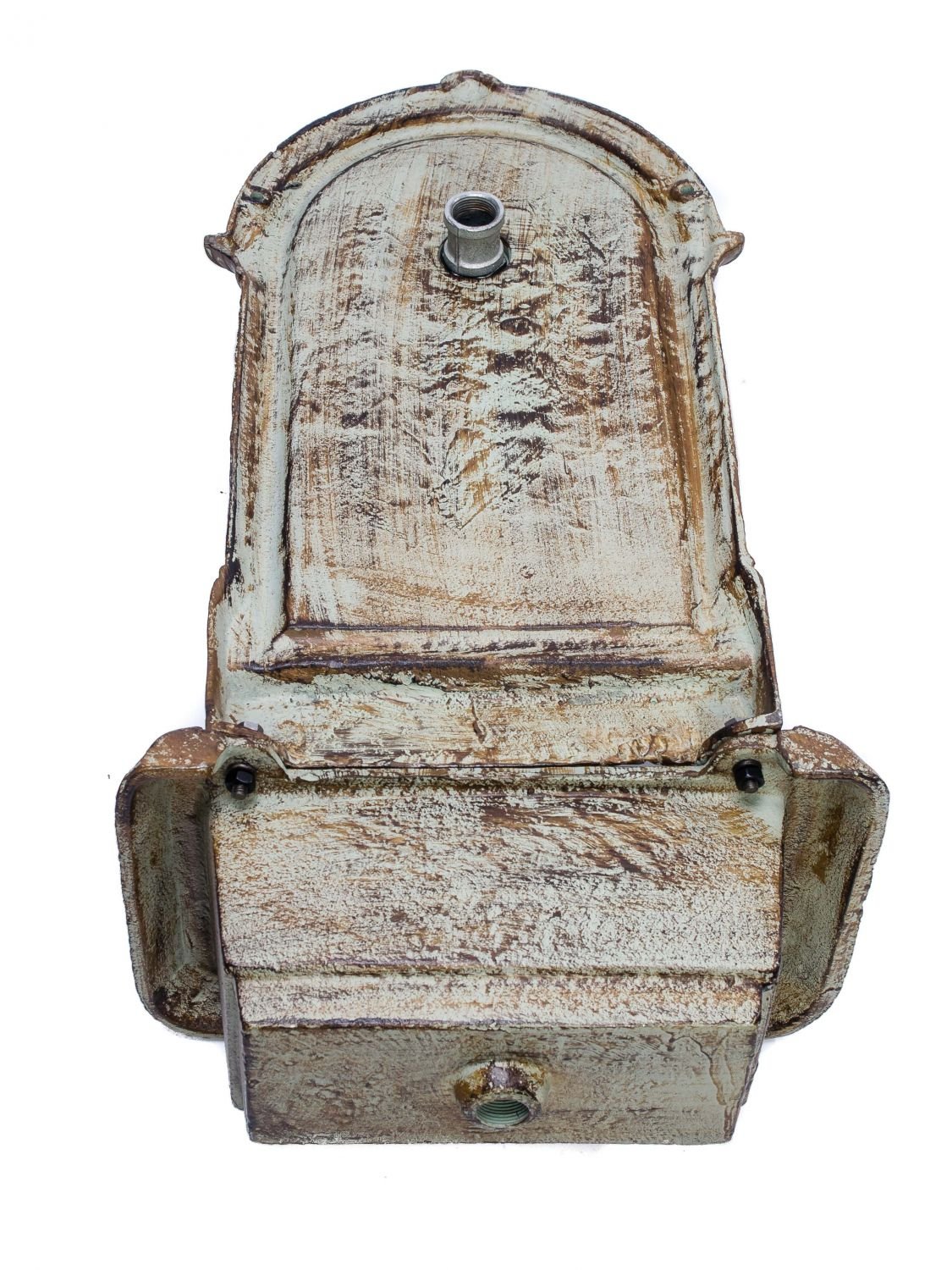 aubaho Brunnen 66cm Waschbecken Brunnen Eisen grün Wandbrunnen antik Stil Gartenbrunnen