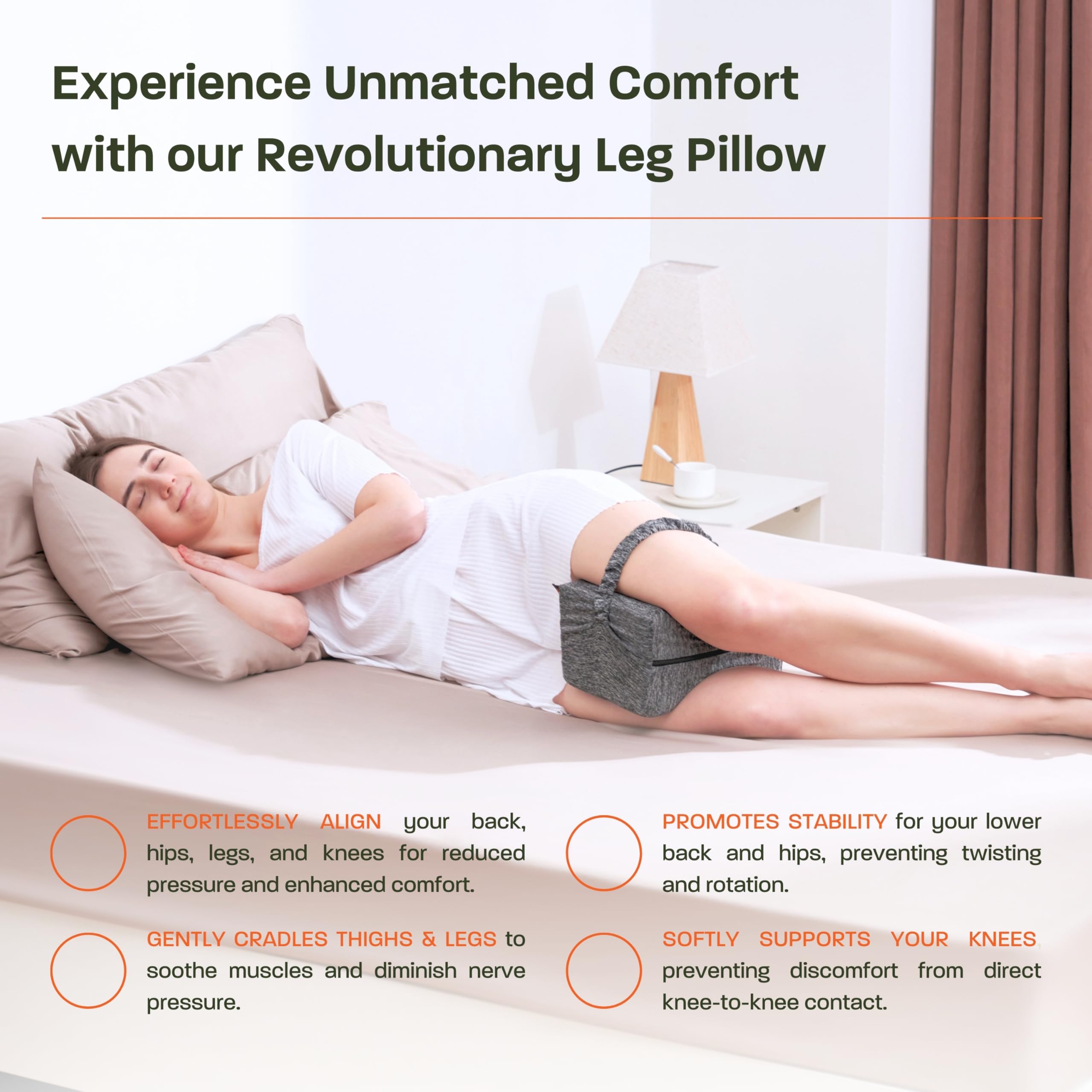 Amazon.com: Cooling Knee Pillow for Side Sleepers w/ Strap & 2  display picture 1