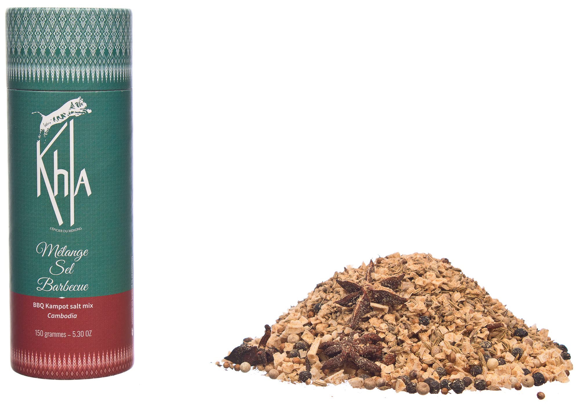 KHLA - Sel de Kampot - Mélange spécial Barbecue - 100% naturel - Tube 150g