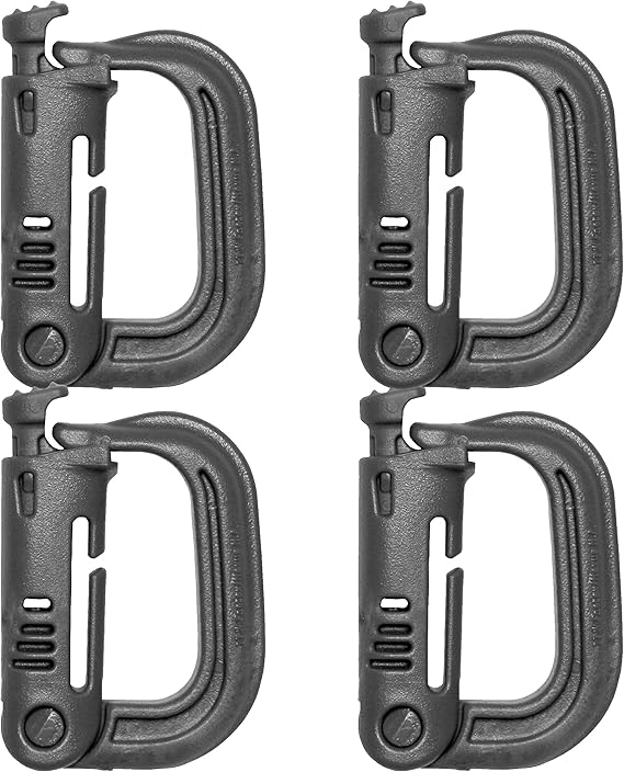 ITW 4 Pack BLACK DRing Grimloc Locking for Molle