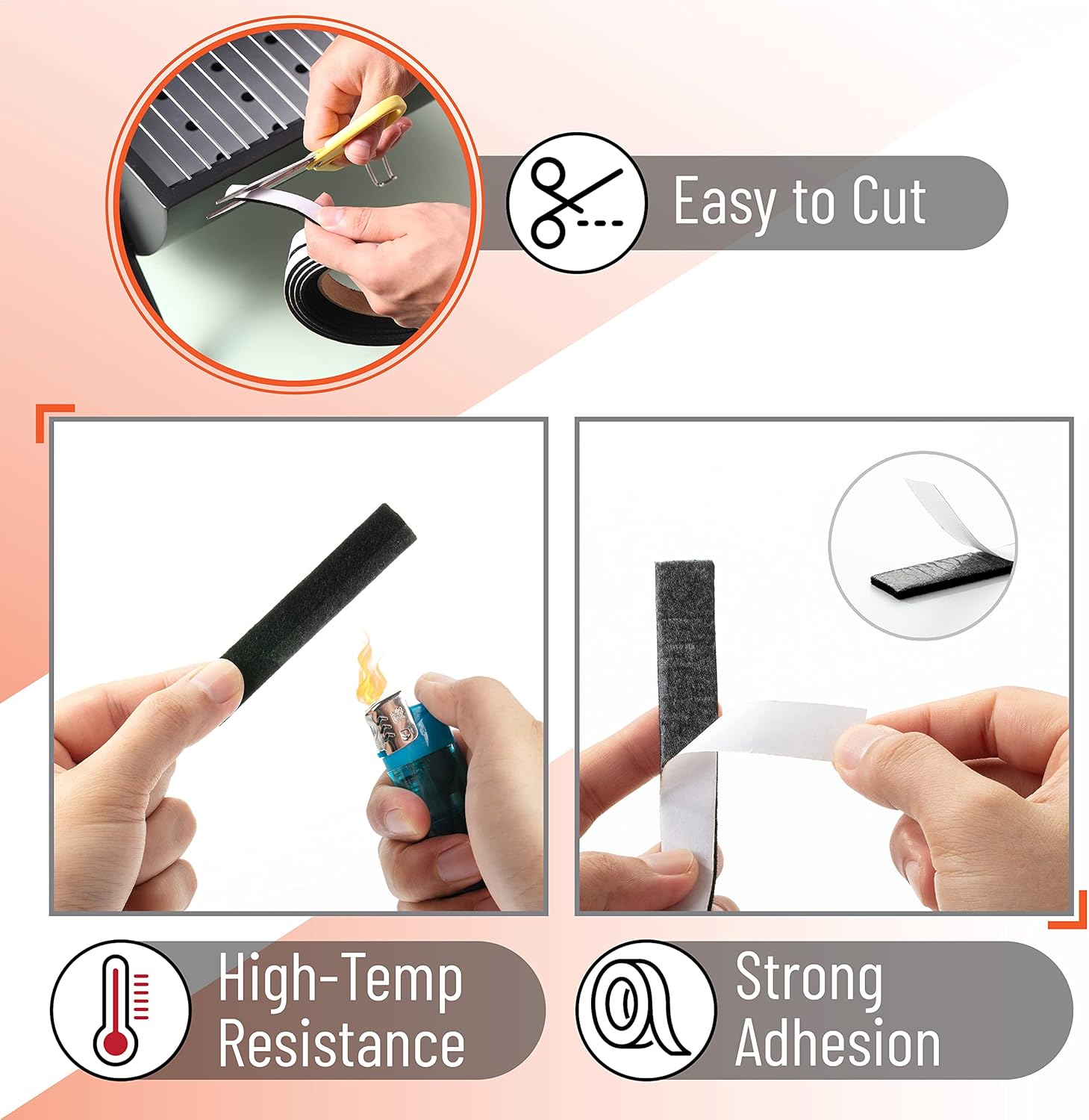 UNCO Smoker Gasket - 15 Ft, 1/2"X1/8", High Temp Grill & BBQ Gasket