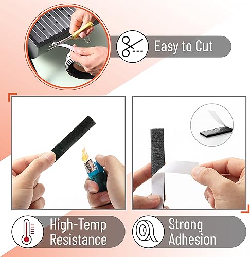 Miniatura 3 de UNCO - Junta de ahumador, 15 pies, 35 x 18 pulgadas, junta de parrilla, junta de calor, cinta de calor para ahumador, sellador de juntas de ahumador