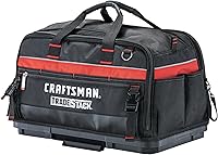 CRAFTSMAN TRADESTACK 22.5" Tool Bag - Durable 1680D Polyester, Stackable, 55 Pockets, Waterproof Base (CMST21450)