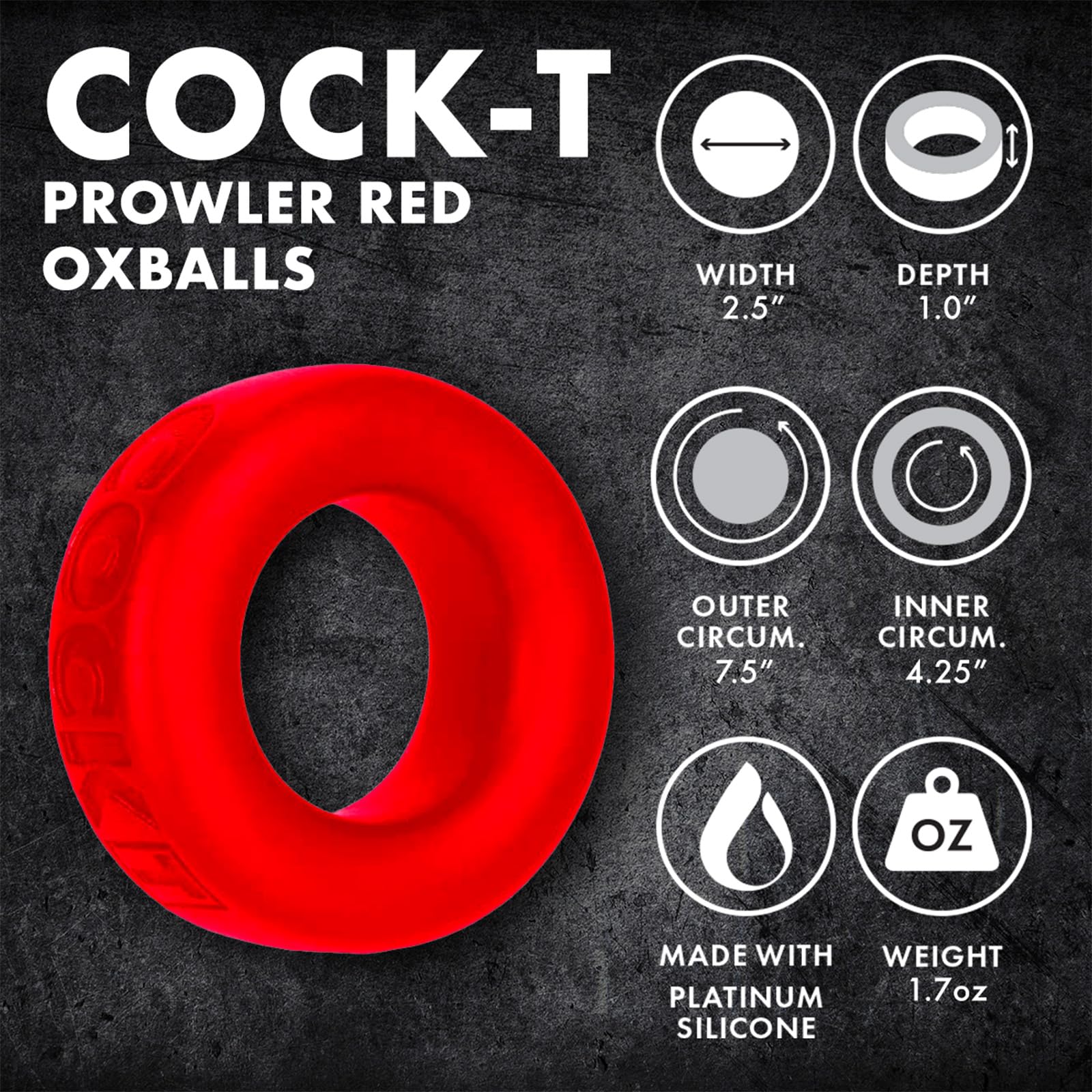 Oxballs - Anello per pene elasticizzato in silicone puro progettato per il comfort
