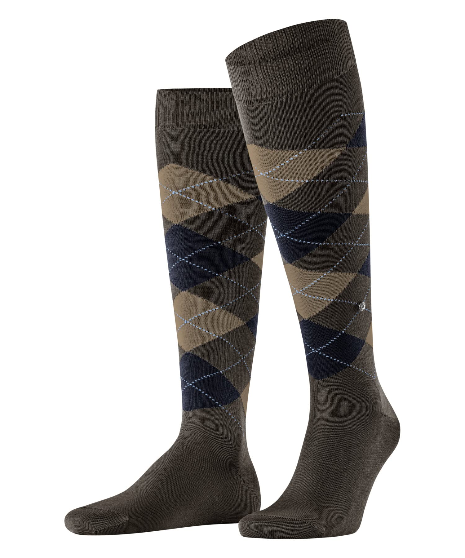 Burlington Men's Manchester M Kh Cotton Long Patterned 1 Pair Knee-High Socks, Brown Chocolate 5043, 6.5-11