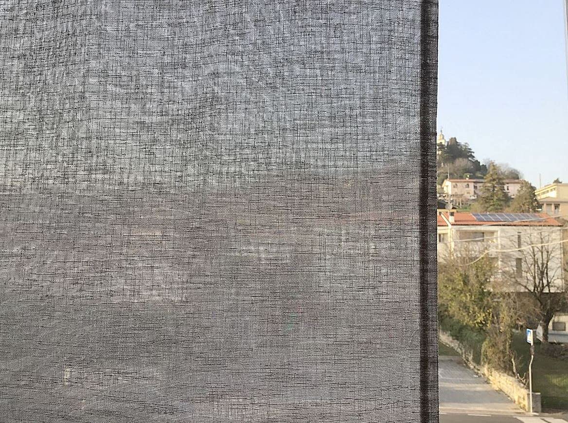 Coppia Tendine a pannello tende a vetro per finestra e porta su misura – larghezza 35-45-50-55-60-65-70-80-90 bianco-lino-corda-grigio effetto lino art.marica (grigio 65x135 cm)