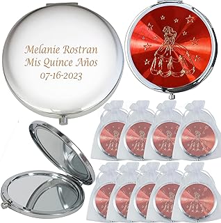 WE Mis Quince AÃ±os (12 PCS) Sweet 15, Sweet Sixteen, QuinceaÃ±era, Mis 15 AÃ±os Compact Mirror (Red)
