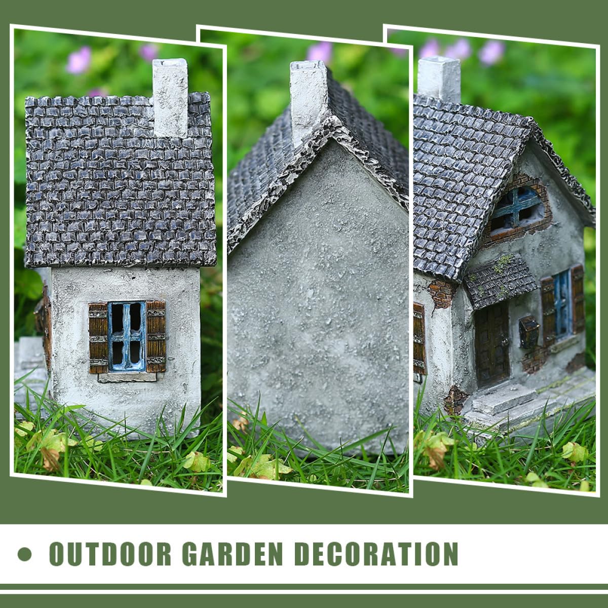 Artibetter Decorazione da Giardino per Balcone e Giardino Ornamento Unico Realistica a Forma di Casa in Resina Miniatura per Paesaggi Esterni Esterni