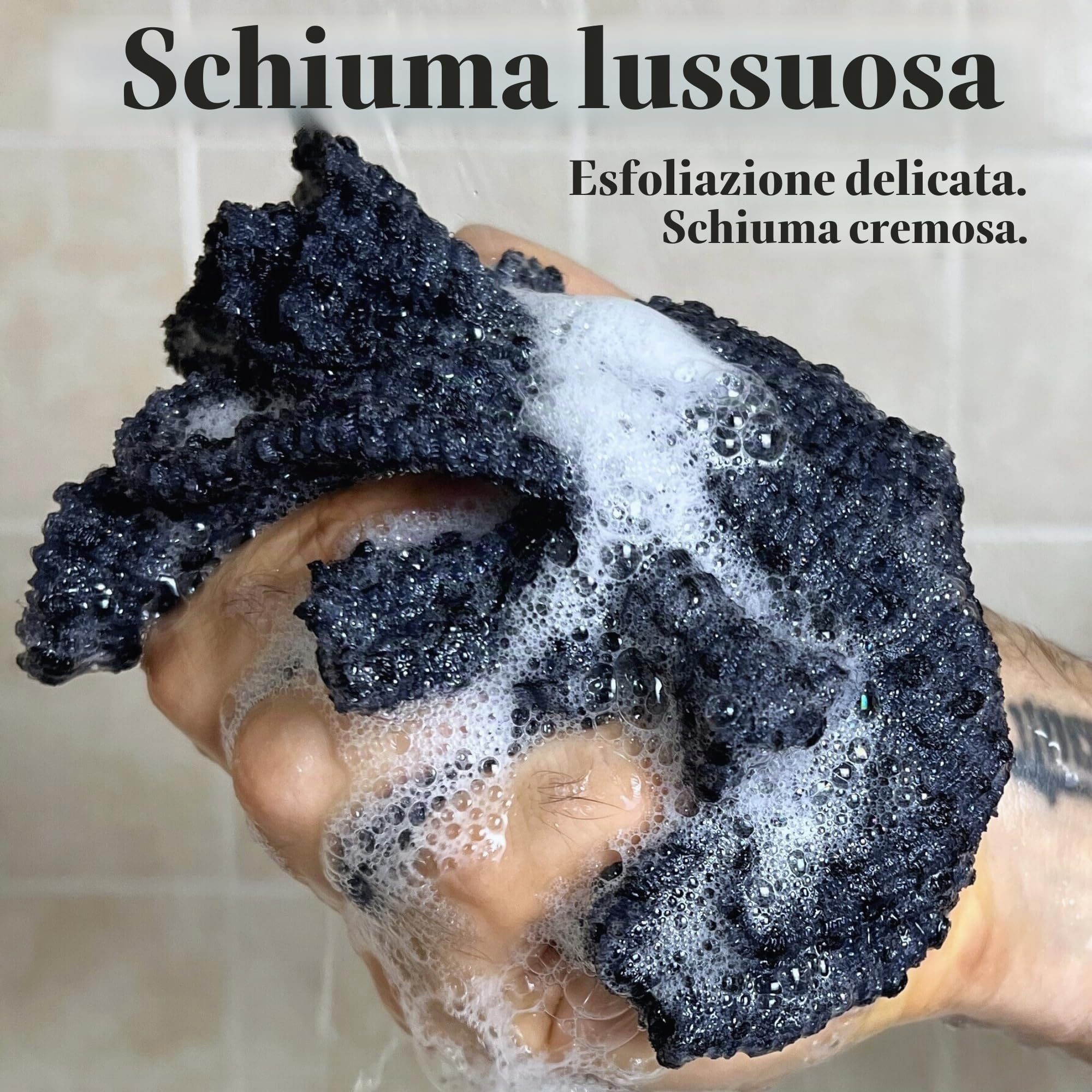 Guanto da bagno esfoliante giapponese – Realizzato in Giappone, asciugamano da doccia 100% nylon, un panno da bagno per tutti i tipi di pelle.