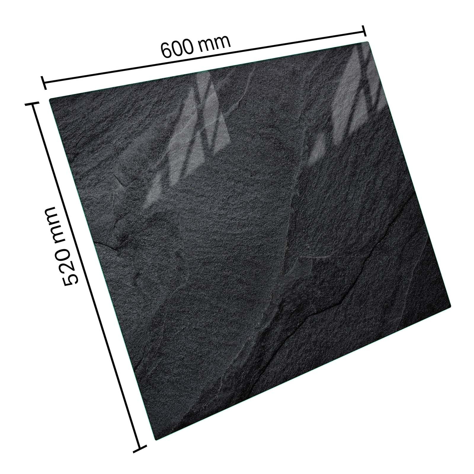 SFArt Protège-plaque 60x52 – Planche à découper en verre trempé 1 pièce – Induction & Vitrocéramique Obsidian