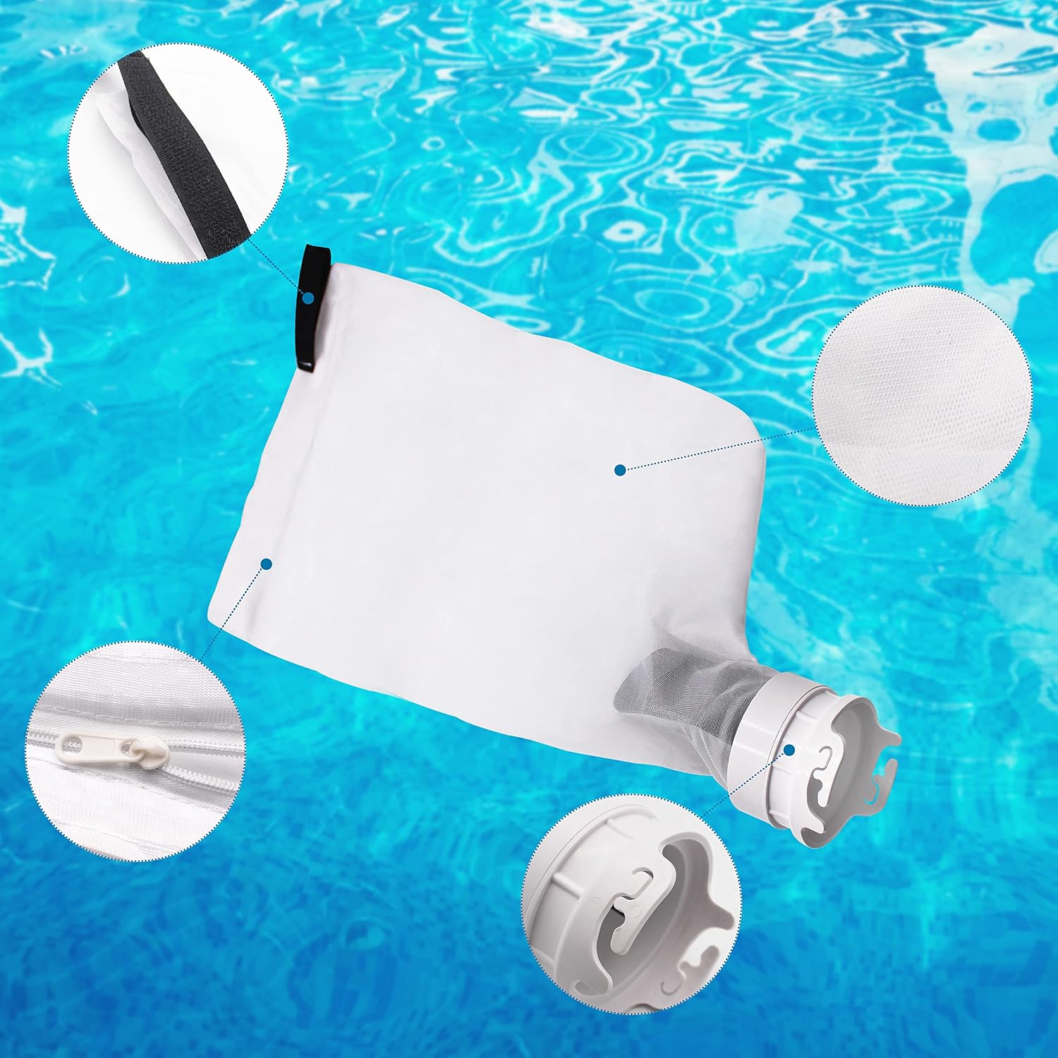 360002/EU16 Automatic Pool Cleaner Debris Bag with Zipper Compatible with Pentair Kreepy Krauly Legend and Legend II Automatic Pool Cleaner