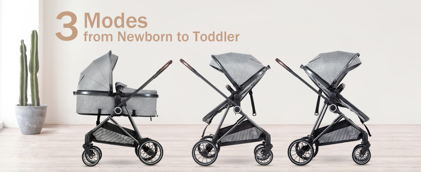 Amazon.com : 2-in-1 Baby Stroller with Bassinet Mode - Folding