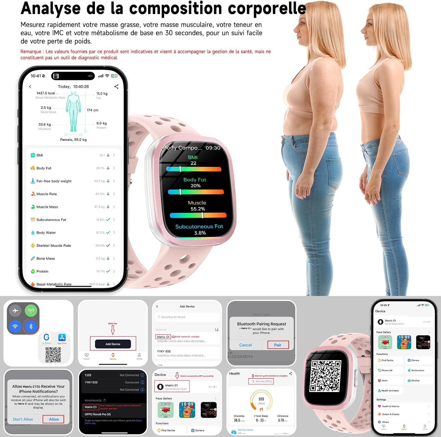 Smartwatch displaying a large SOS icon, indicating the emergency call function