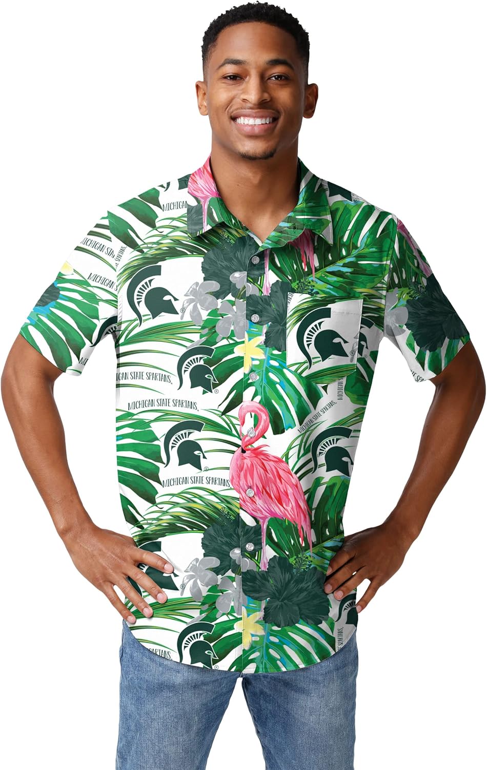 NCAA Arkansas Razorbacks Floral Button-Up Shirt By FOCO – Officially Licensed Team Apparel In Team Colors – Lightweight & Stylish Fan Wear