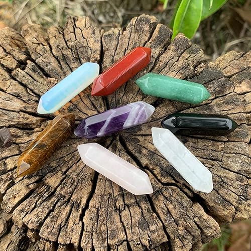 Miniatura 4 de YGLINE Varitas de cristal de obsidiana negra Reiki Chakra piedra señalada prisma facetada (obsidiana)