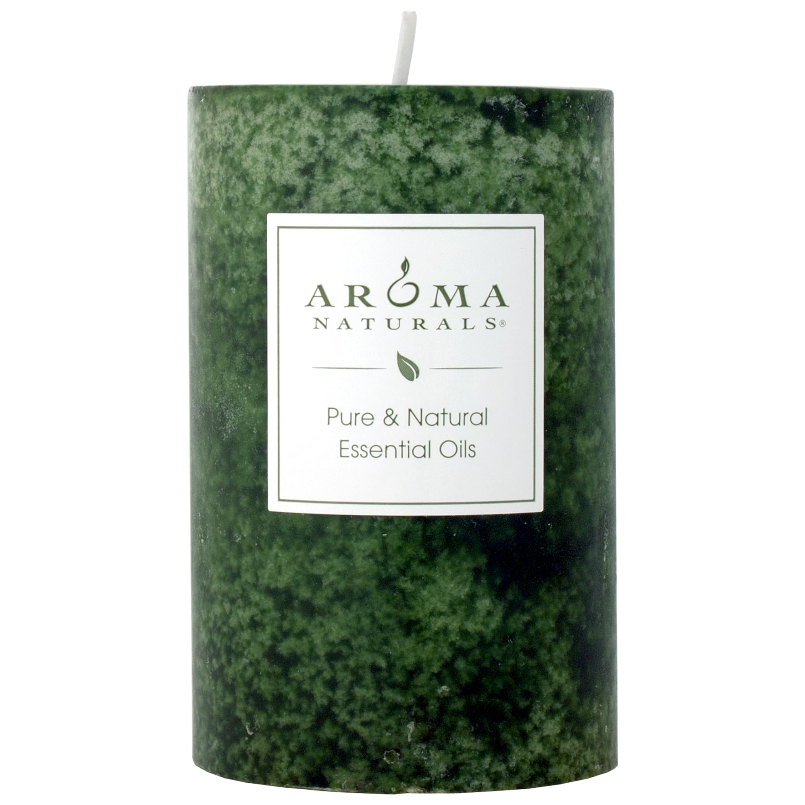 Aroma Naturals Holiday Juniper, Spruce and Basil Essential Oil Pillar Candle, Fresh Forest, 2.5 inch x 4 inch