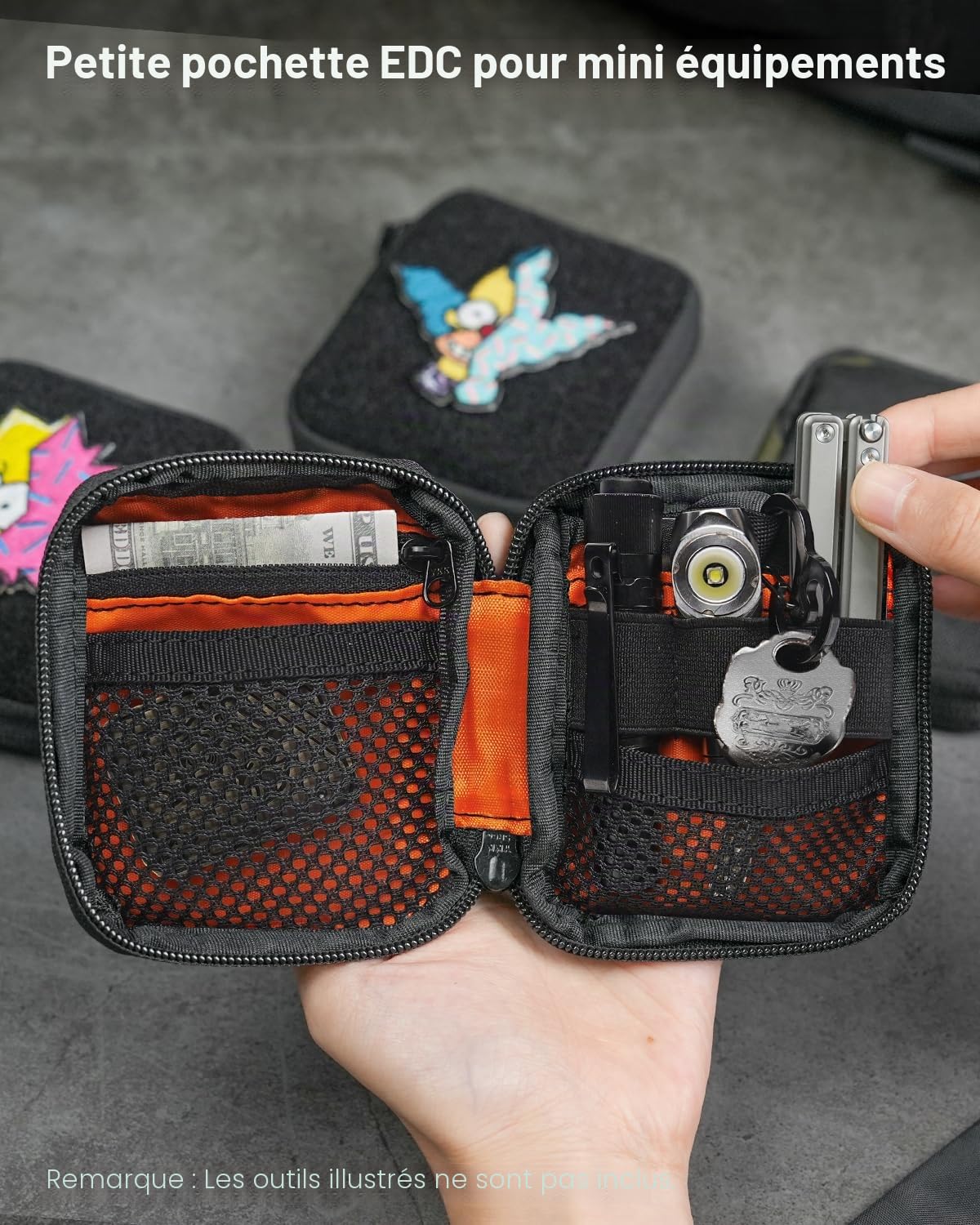 VIPERADE VE34 Mini Pochette EDC, Petite Sacoche pour Outils de Poche et multitools, Pochette EDC compacte Servant de Mini Portefeuille pour Homme