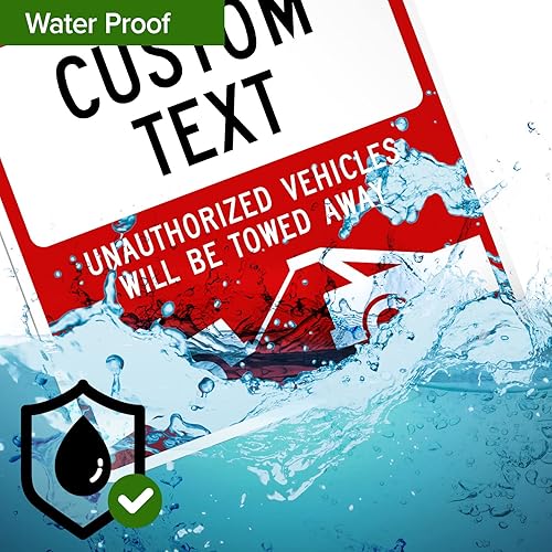 Miniatura 7 de Letrero personalizado de no estacionamiento, letreros de estacionamiento reservados personalizados para negocios, 10 x 14 pulgadas, metal de
