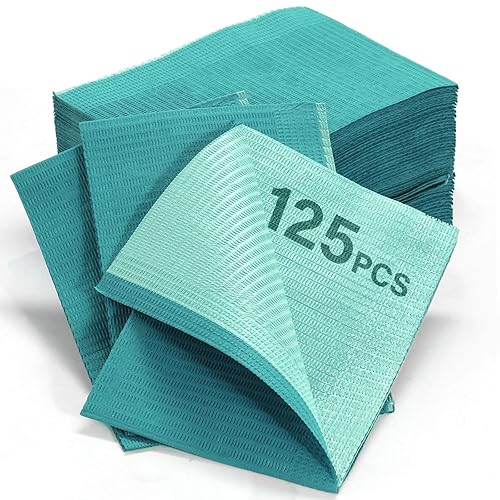 Miniatura 34 de LA MIERE 100P Baberos Dentales Desechables Rosa de 13 x 18 pulgadas - Hoja de Babero para Tatuajes Impermeable de 3 Capas, Cubierta de Bandeja