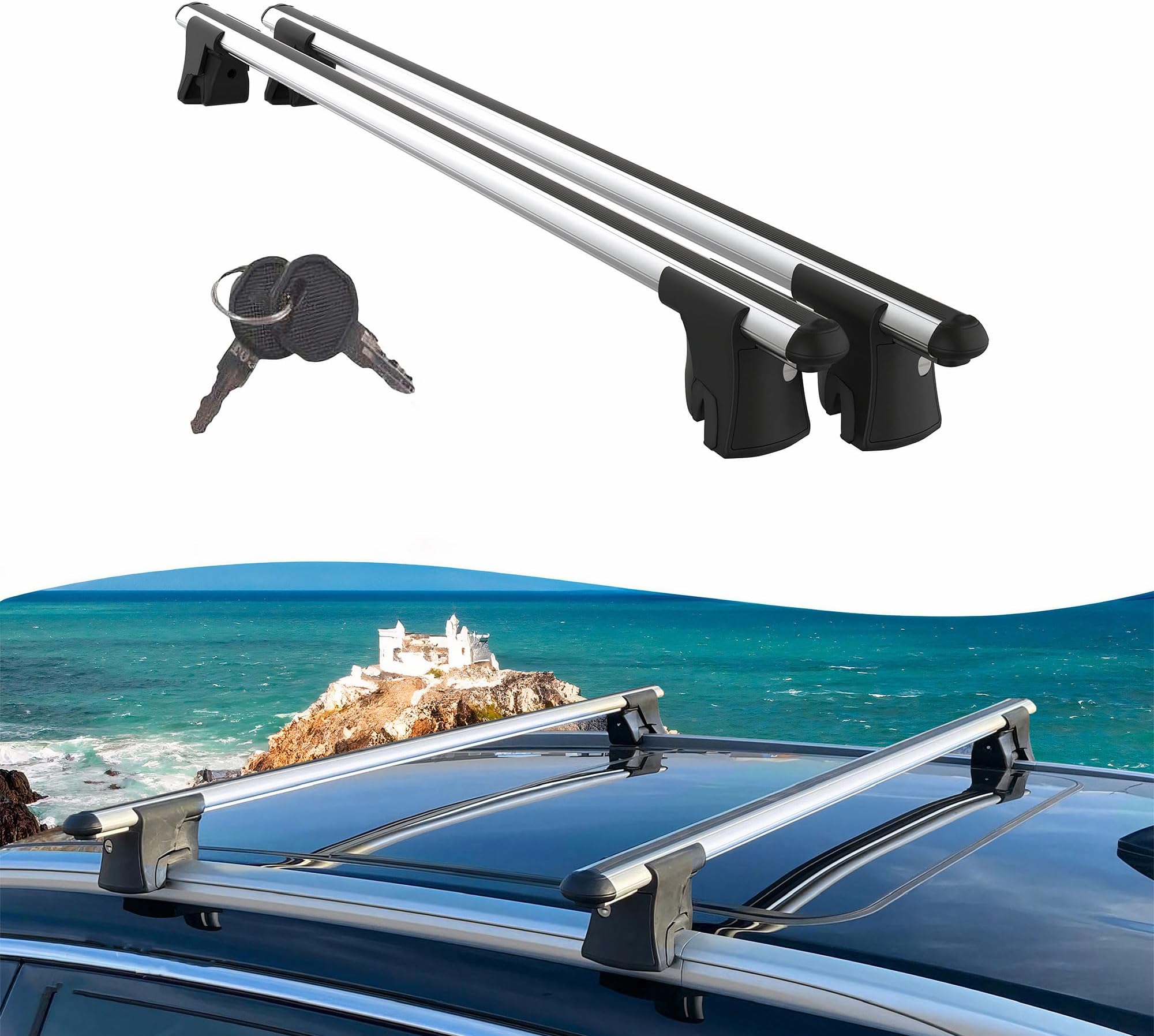 Sponsored Ad – Premium Roof Bars for Volvo Xc40 2018-2023; Lockable Roof Rack Cross Bars, Compatible with Flush-Mounted Roof Rails Grey (2 Pcs)