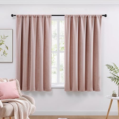 Miniatura 14 de WRENSONGE Cortinas Opacas para Dormitorio, Cortinas Opacas Azul Marino de 63 Pulgadas de Largo para Ventanas de Sala de Estar y Cocina, Cortinas