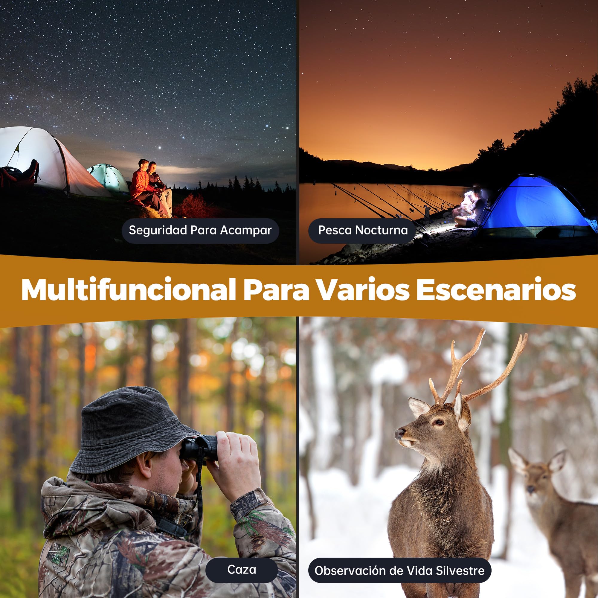 TKWSER Dispositivo de visión Nocturna, 4K, Zoom Digital 8X con Infrarrojos, visión Nocturna, 5000 mAh, Recargable, Distancia Visual de 600 m, Pantalla TFT UHD de 3 Pulgadas, IP65, Resistente al Agua,