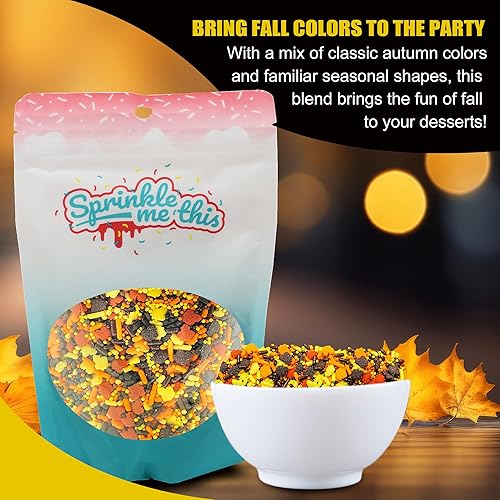 Miniatura 2 de Diversión de follaje otoñal varios gránulos de otoño mezcla de otoño Nonpariels Autumn Decorettes mezcla de hojas de otoño - Gránulos comestibles