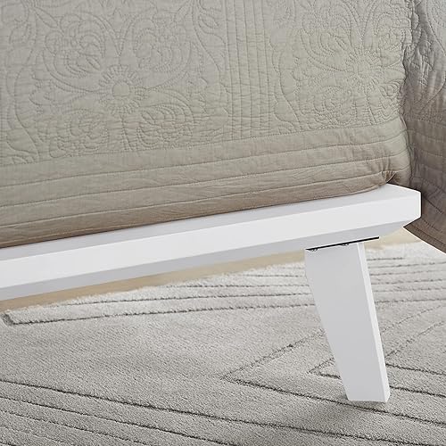 Miniatura 7 de Classic Brands Marco de cama con plataforma de madera Canton, color blanco, tamaño matrimonial