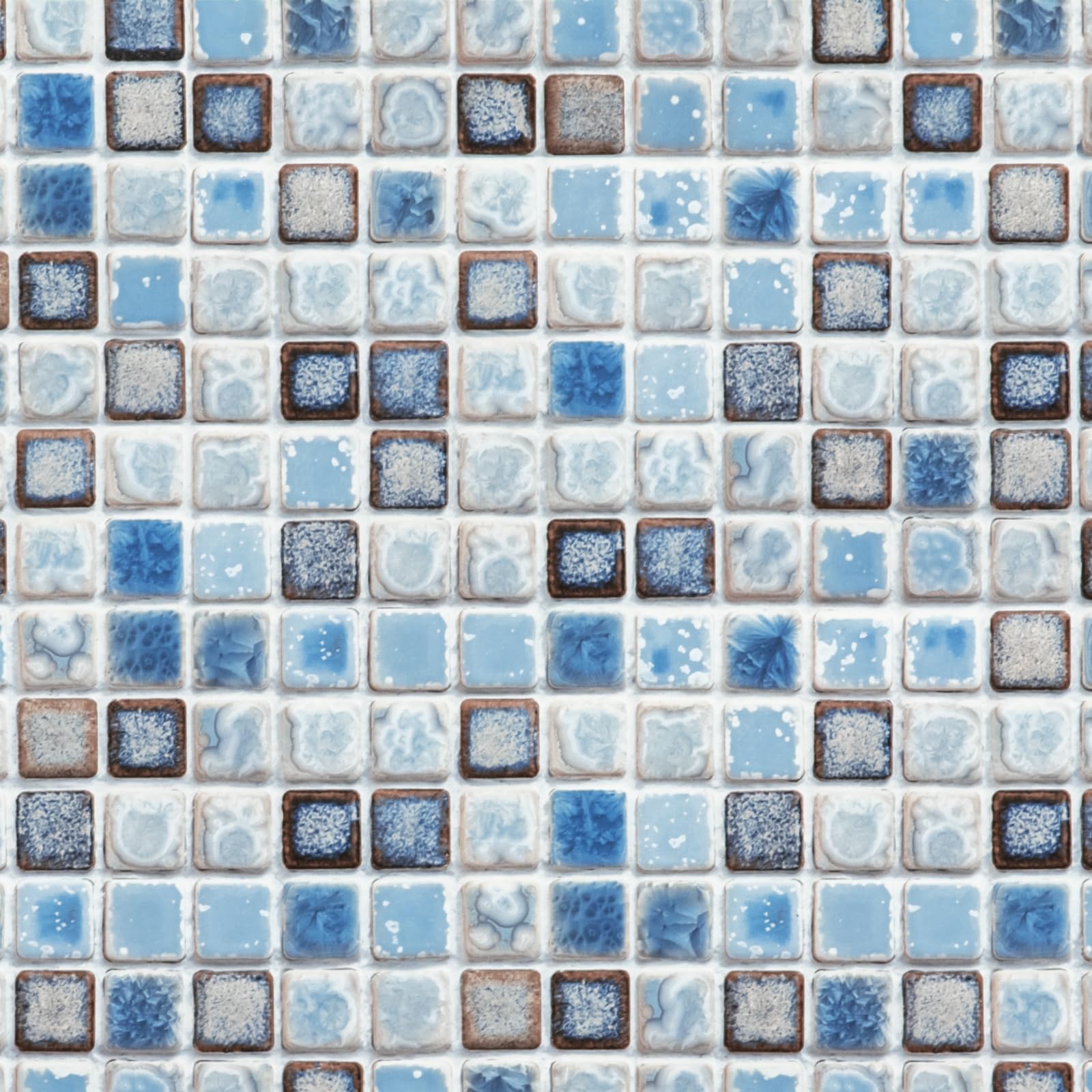 Hode Mosaic Tile Stickers Self Adhesive Wallpaper Blue Sticky Back Plastic Roll Vinyl Film for Bathroom Wall Door Furniture 40X200cm