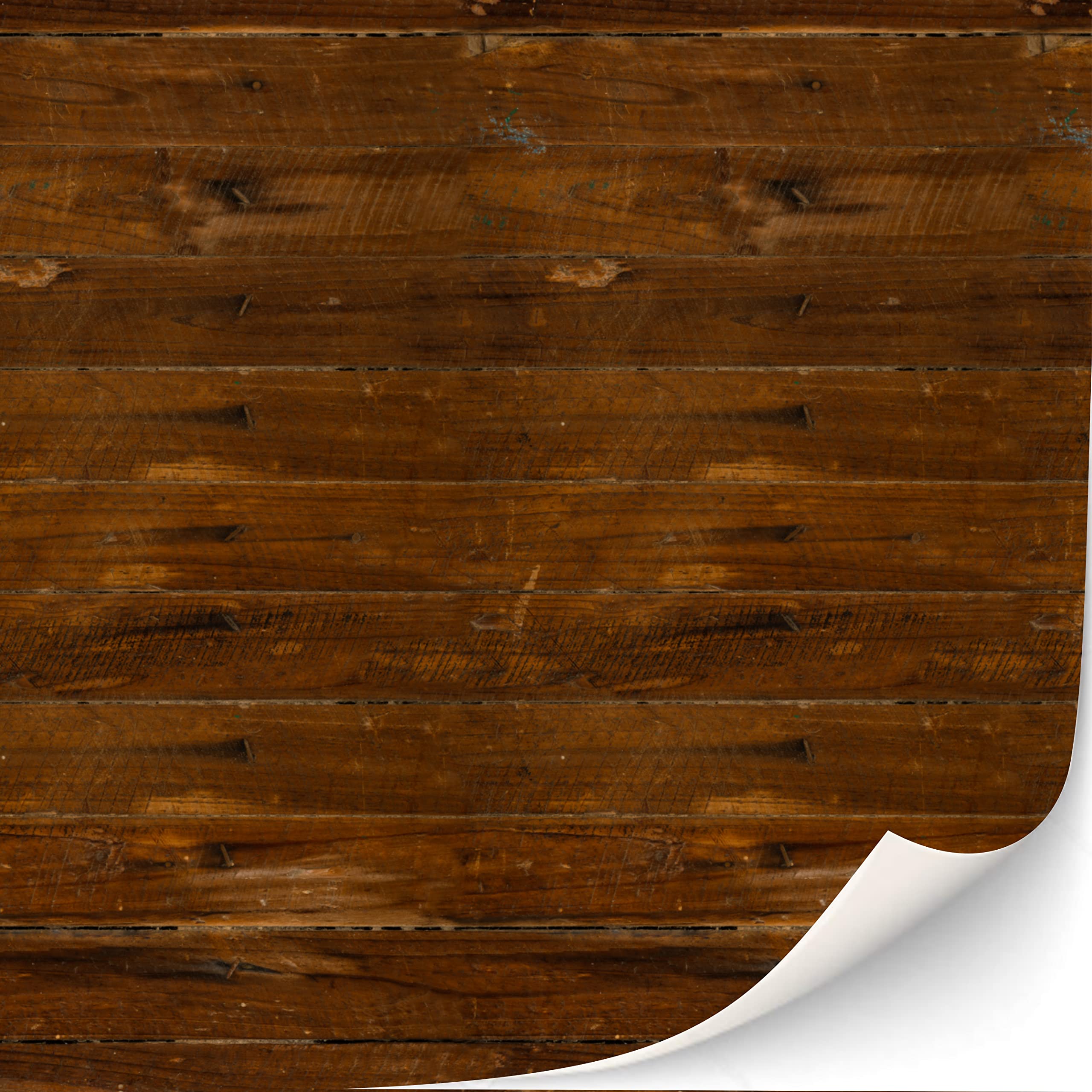Set of 3 Sheets of Adhesive Floor Covering for 1/12 Scale Dollhouse (Weathered Planks) — image 1