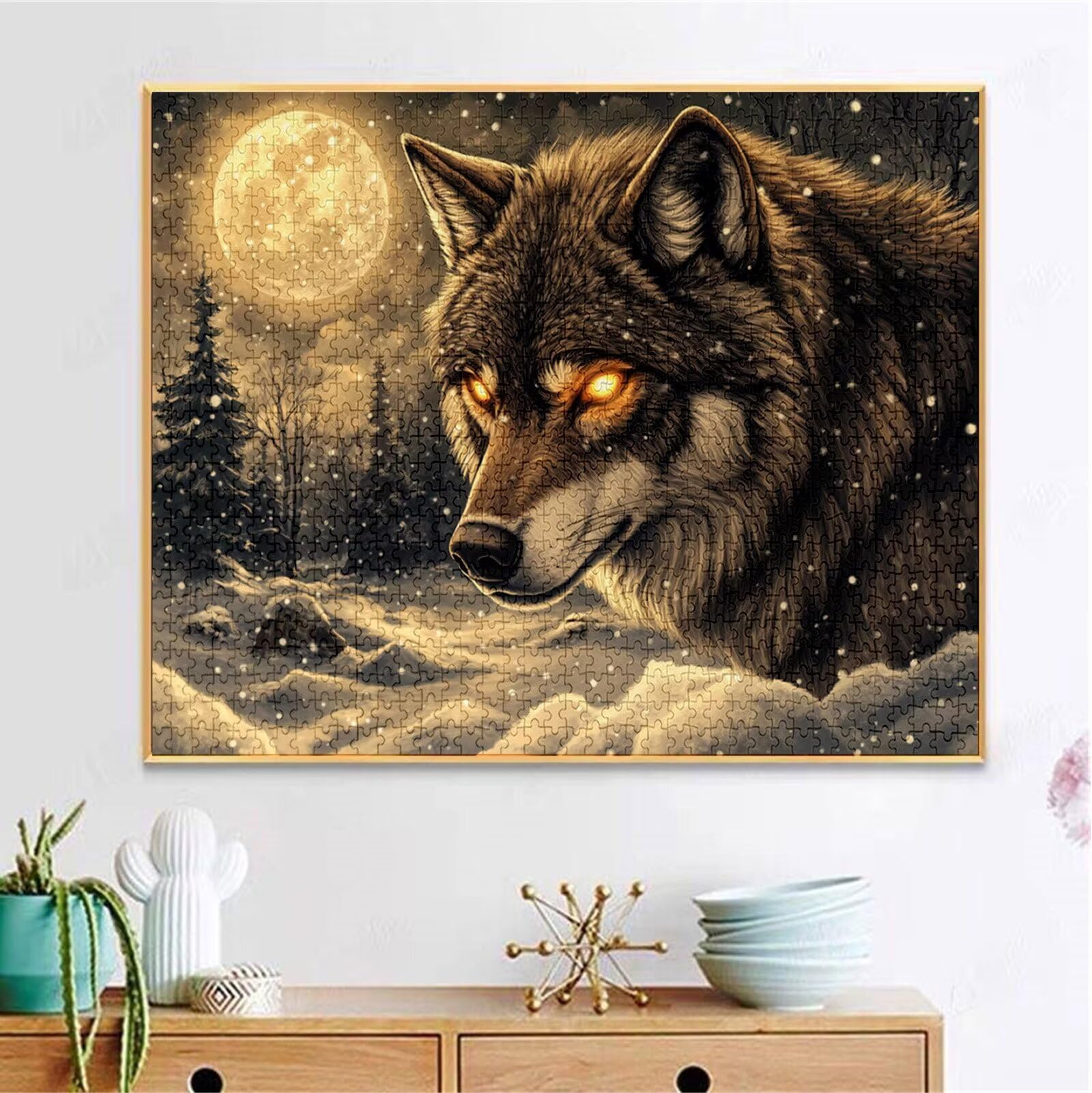 Puzzle 5000 Pezzi, 3 4 5 Anni Puzzle Luna 6 7 8 Anni Giochi Educativi Sostenibili Con Motivi Per Adulti Da Gioco in Legno Di Alta Qualità Jigsaw Lupo per Gioco Familiare, 2026 Regalo Natale H-2249