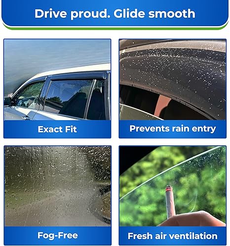 Miniatura 19 de KPY Moldura deflectora de viento con protección contra la lluvia compatible con Mazda CX-3 2016-2021 (CX3), 4 unidades, para ventana lateral
