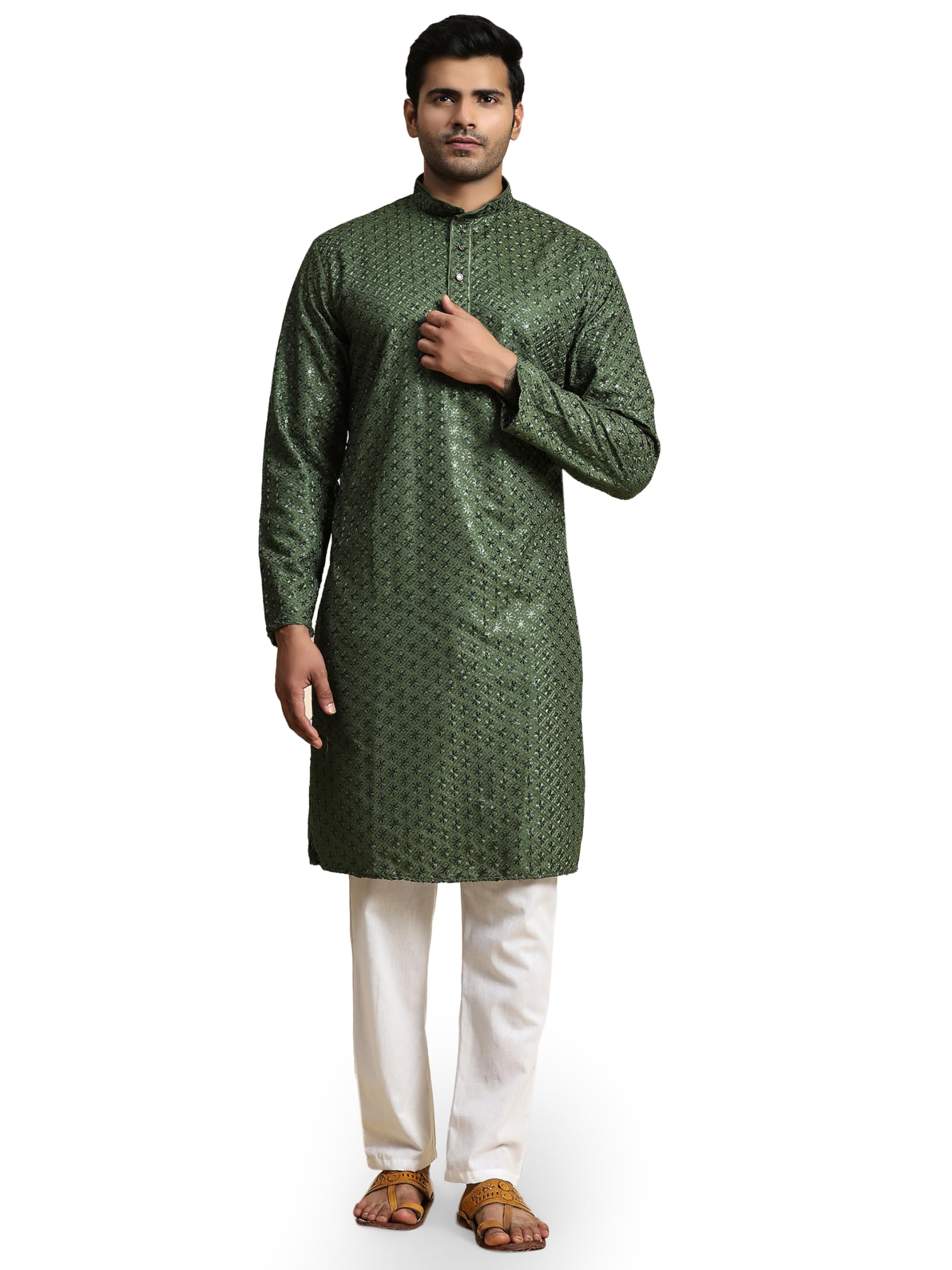Pro-Ethic Style Developer Mens Indian Traditional Cotton Kurta Sets, Men Kurta Set Indian Wedding Dress (A-117)