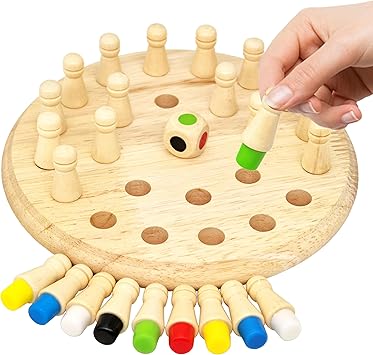 Easy Memory Games for Dementia Patients, Color Matching Dementia Activities for Seniors, Wooden Alzheimers Products for Elderly, Fidget Sensory Busy Board Gadgets Gifts