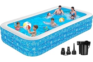 Inflatable Swimming Pools, 130" x 72" x 22" inflatable Extra Large Pool...