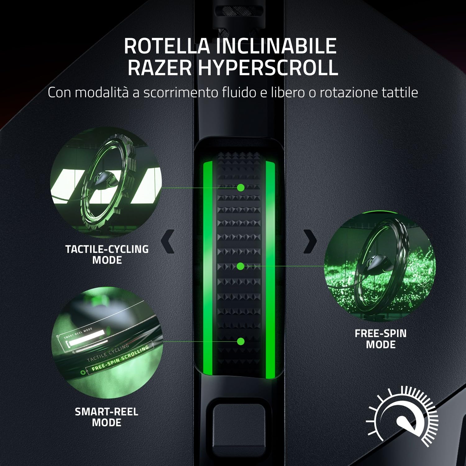 Razer Basilisk V3 Mouse da Gioco Cablato Personalizzabile 26K DPI Nero