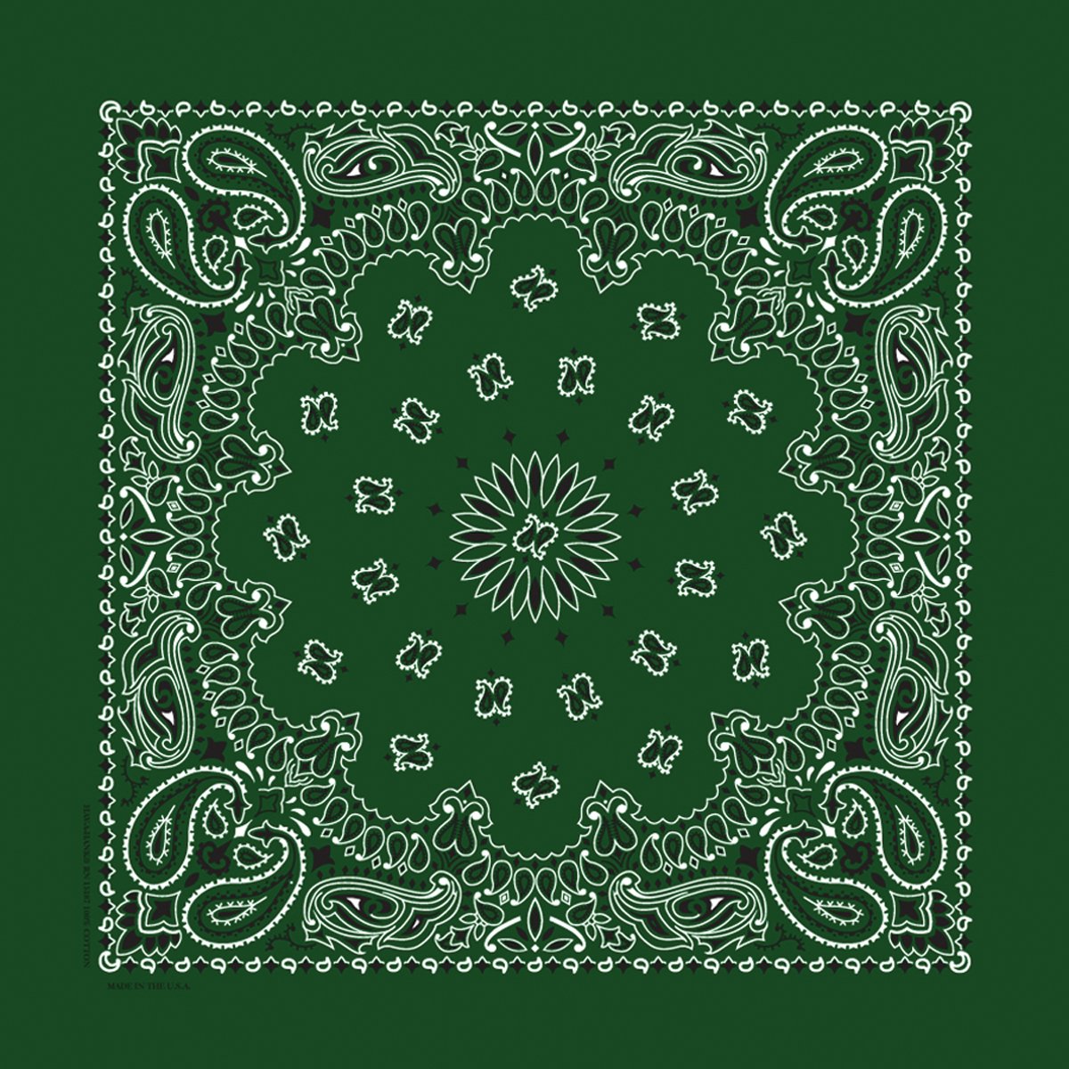 Hav-A-Hank Paisley Bandanna 22"X22"-Hunter Green