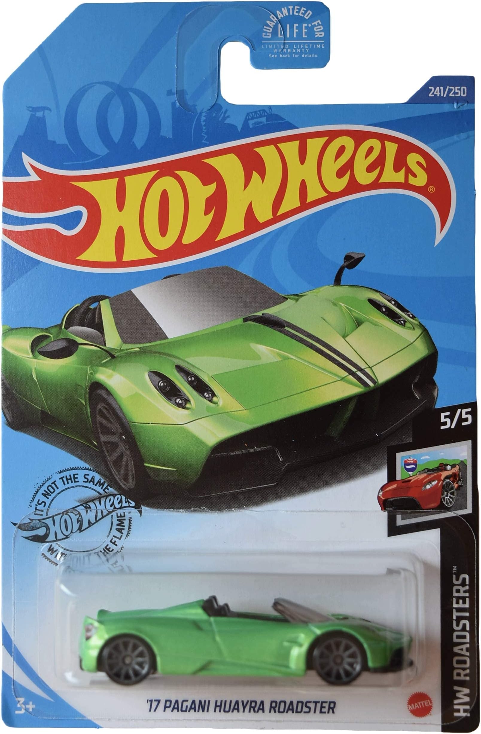 Hot Wheels 2017 Pagani Huayra Roadster, Green, 1:64 Scale Die-Cast Car, 4.3 x 1.3 x 6.5 inches, 241/250 Roadsters 5/5