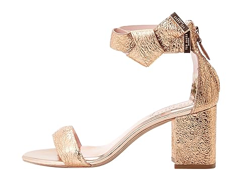 ted baker kerrias rose gold leather block heeled sandal