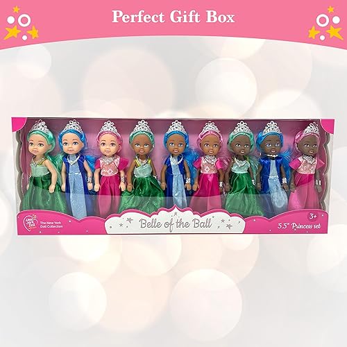 Miniatura 21 de Juego de muñecas pequeñas con muñecas de princesa para niñas – Muñecas de juguete de princesa para casa de muñecas – Muñeca pequeña mini figuras