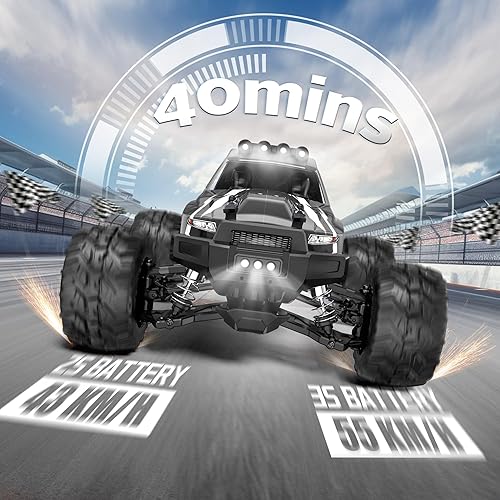 Miniatura 3 de Evmore Autos RC 116 sin escobillas para adultos y niños, rápido 34 mph, auto eléctrico 4WD RC de alta velocidad, camión RC de control remoto todo