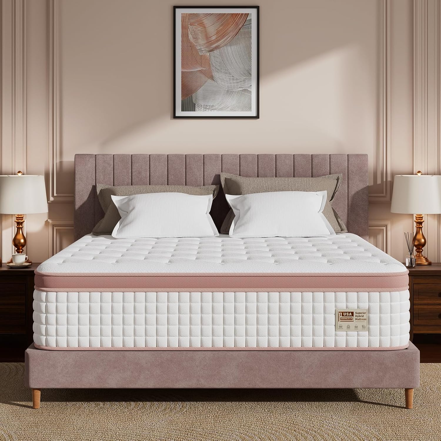 Extra Firm King Mattress 14 Inch, Luxury Hybrid Mattress in a Box for Deep Sleep & Lumbar Support, CertiPUR-US & Zero Fiberglass, 365-Night Trial