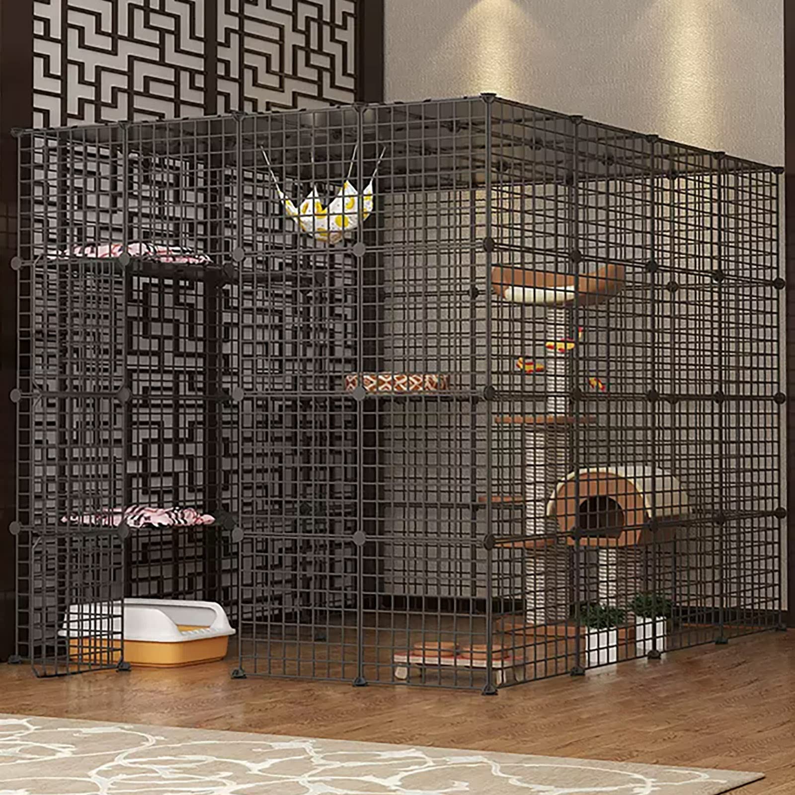 Cage pour chat d'intérieur grand espace pour sécuriser votre animal