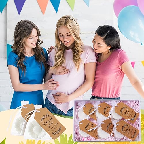 Miniatura 4 de Dansib Juego de 25 mini jabones blancos estilo girasol lindo jabón hecho a mano para regalos de fiesta de boda, regalos pequeños de despedida de