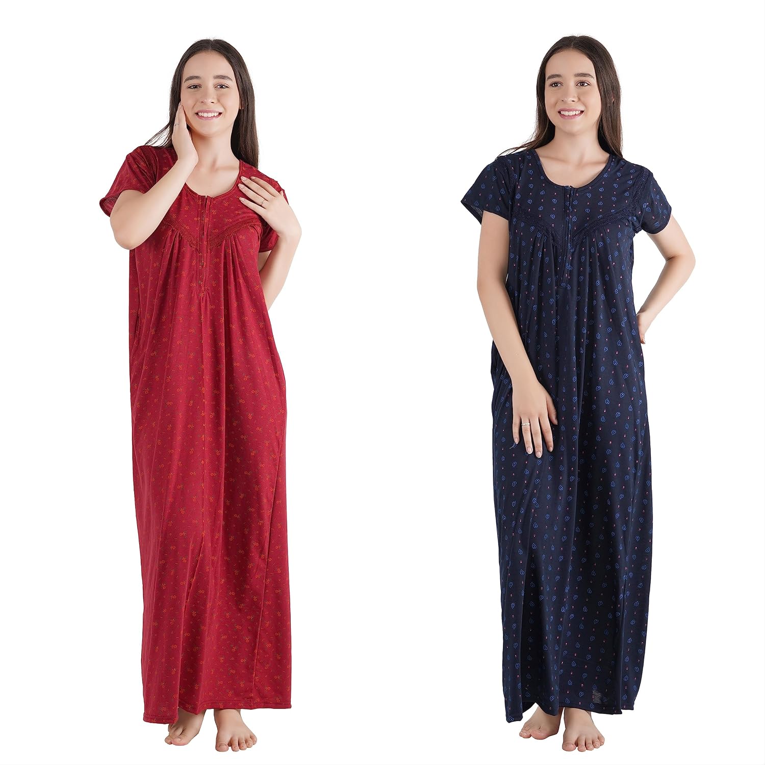 AnkushFashion Premium Hosiery Cotton Half Sleeve Nighty/Maxi/Nightdress/Gown for Women Combo 2 SNJ-HS8-XL Multicolour - Review, Price and Buying Guide