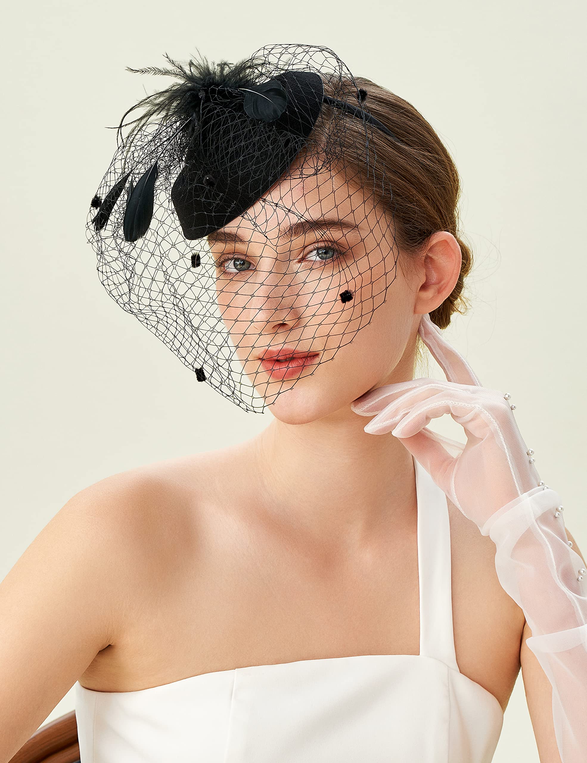 Buy BABEYOND Fascinator Hat Veil 
