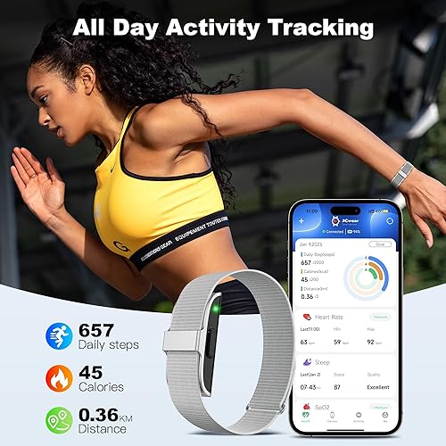 Miniatura 5 de Rastreador de sueño y fitness para hombres y mujeres Pulsera inteligente de salud 247 Monitor de frecuencia cardíaca y estrés Contador de pasos y