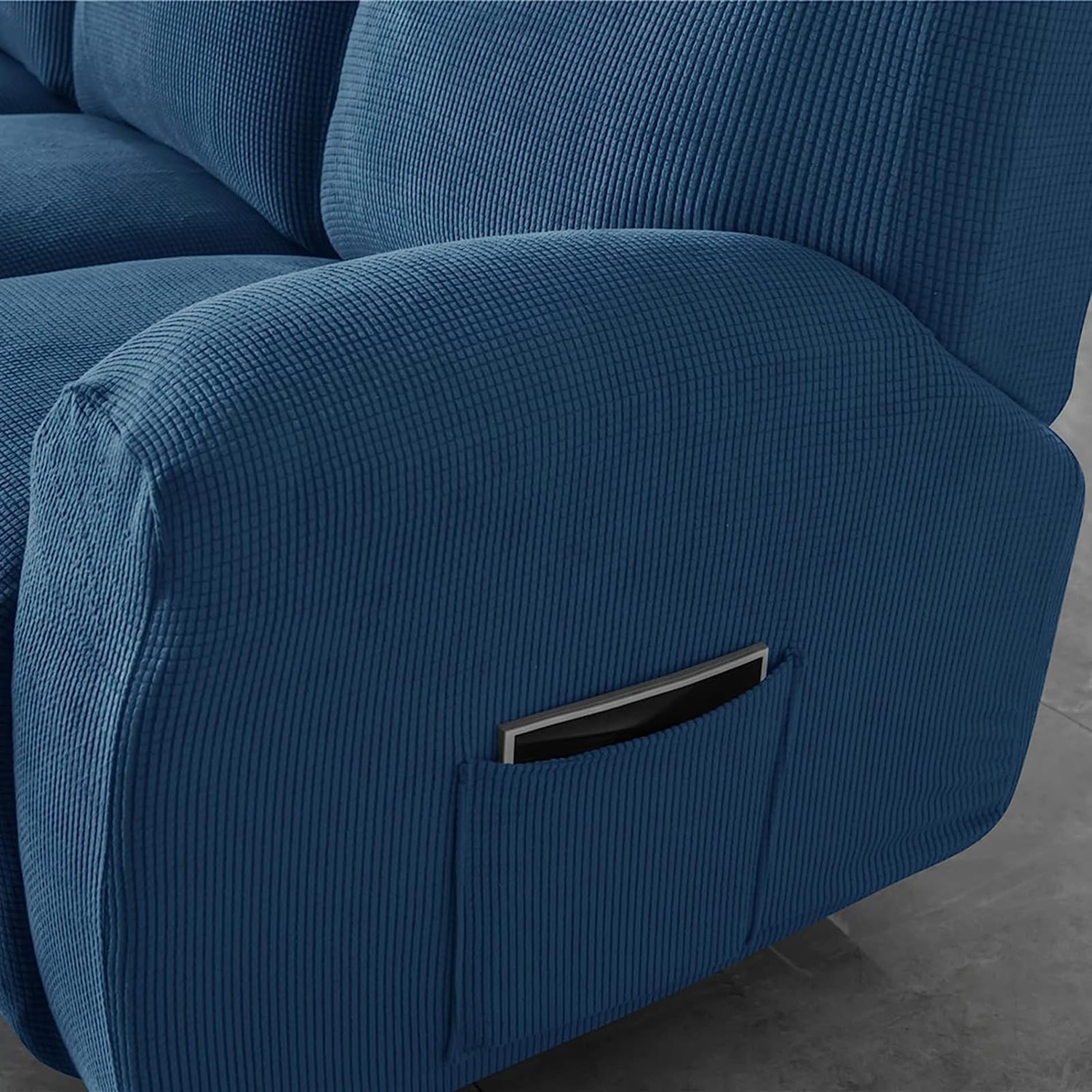Funda de Sillón Relax Elástica Jacquard 1 2 3 Plazas Fundas de Sofá Reclinables Cubre Sofá Completo Cubiertas Protector para Sillón Reclinable Antideslizante (Zafiro,3 Plazas)